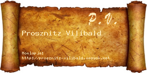 Prosznitz Vilibald névjegykártya